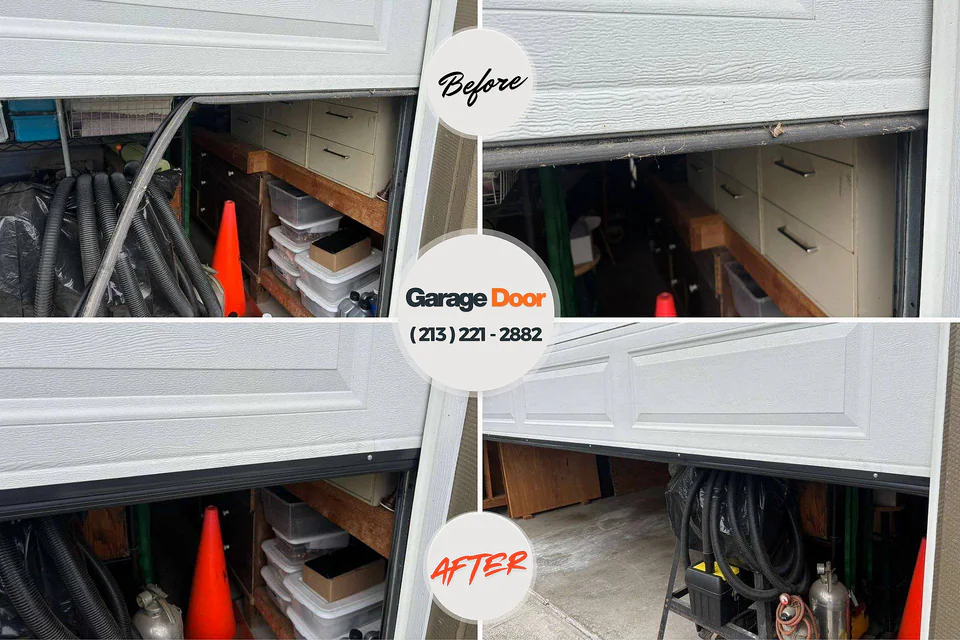 Before and after: garage door repair Keyport, NJ